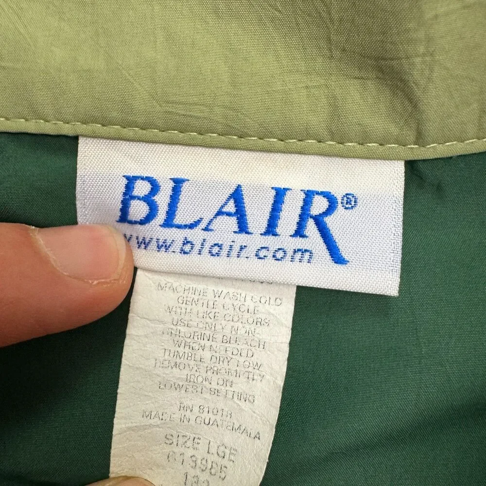 Vintage 90s Blair Tracksuit Set Womens L Green Windbreaker Jacket Track Pants